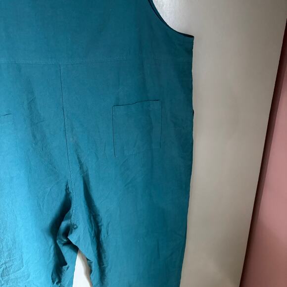 Women's 3X Teal 100% Cotton Lightweight Overalls Boho Hippie Comfort Colorful - Picture 7 of 10